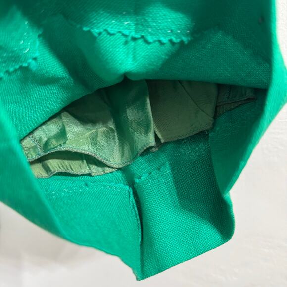 Karl Lagerfeld Vintage Emerald Green Linen Pleated High Waist Pants Size 38 - Picture 6 of 10